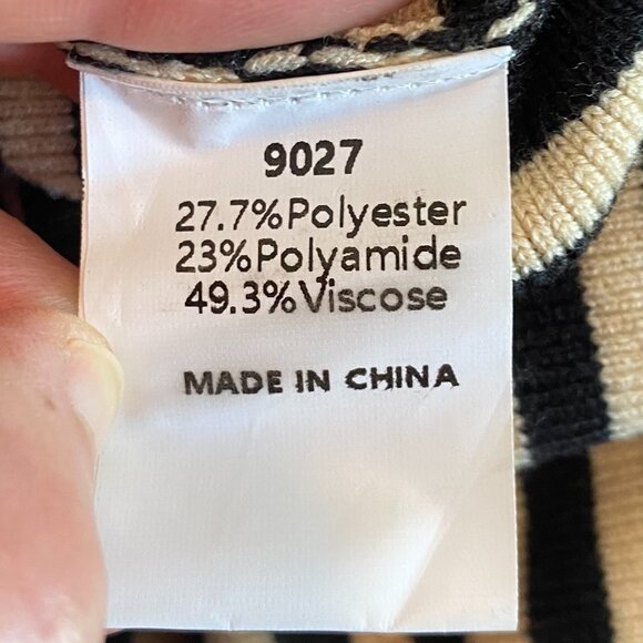 Pretty Garden striped knit skirt set Women's Large red black cream stretch - Picture 11 of 12